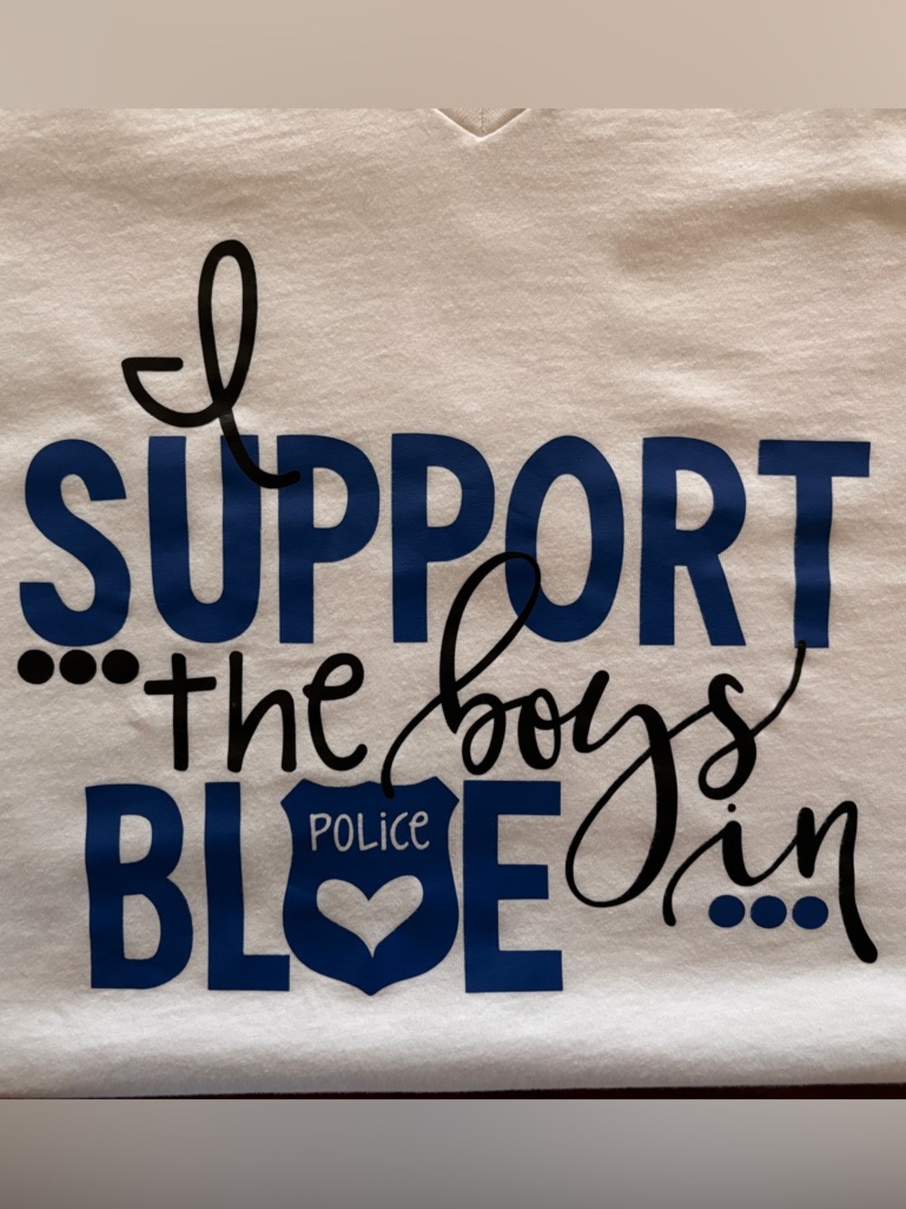 Bella Canvas T-shirt Blue Line V-Neck White Women’s Large New